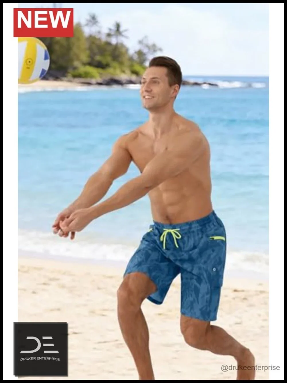 Men's Swim Trunks 9 Inch Quick Dry Board Shorts with 4 Pockets No Liner Bathing